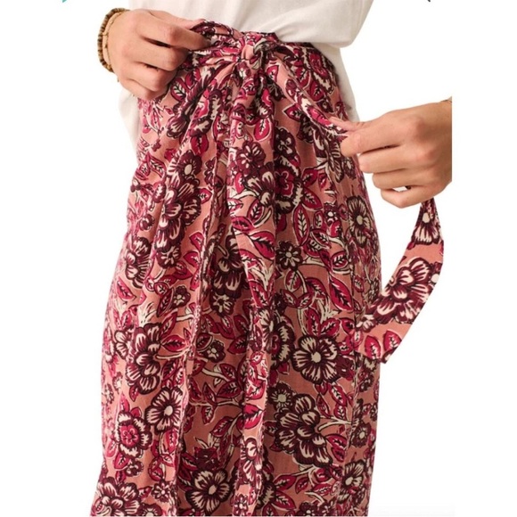 🌻NEW NWOT FAHERTY Pacifica Rose Desert Bloom Print Wrap Skirt Size Medium - Picture 5 of 9